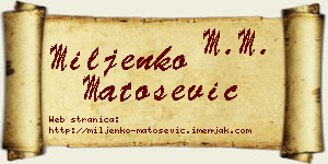 Miljenko Matošević vizit kartica